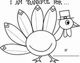 Thankful Turkey Thanksgiving Printable Am Coloring Worksheets Pages Preschool Template Activities Crafts Activity Pattern Choose Board sketch template