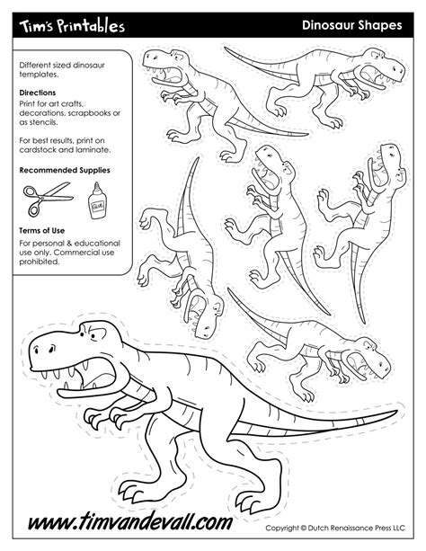 dinosaur templates  printable dinosaur shape pdfs