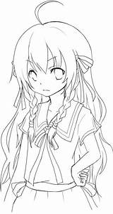 Anime Coloring Pages Girl Girls Getdrawings sketch template
