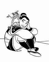 Coloring Mulan Disney Sheets Two Pages Print Color sketch template