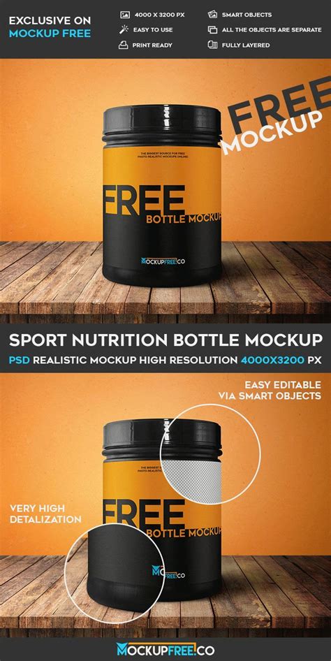 sport nutrition bottle free psd mockup advertising ideas mockup