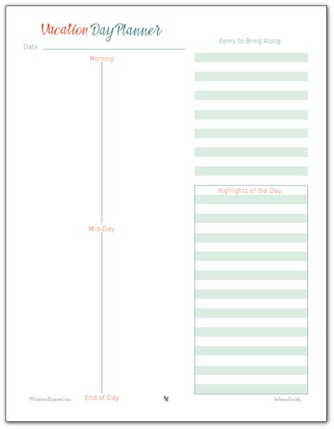 printable vacation planner template template business psd excel
