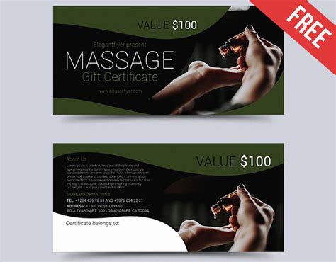 massage  gift certificate psd template  behance