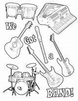 Coloring Music Printable Pages Musical Instruments Guitar Band Themed Rock Notes Instrument Print Violin Color Preschoolers Sheet Clipart Getcolorings Preschool sketch template