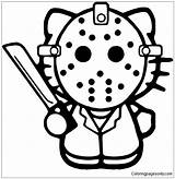 Kitty Hello Jason Pages Goth Friday Halloween Coloring Spooky 13th Mask Kidcore Hellokitty Hk Kids Vinyl Permanent Monsters Self Die sketch template