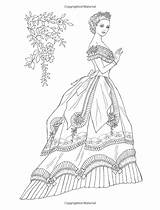 Coloring Victorian Pages Fashion Choose Board Gown sketch template