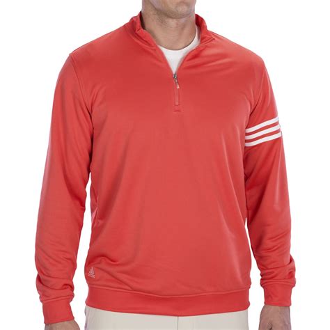 adidas golf climalite  stripes pullover zip neck long sleeve  men save