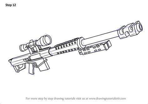 draw  sniper rifle coloring page trace drawing images