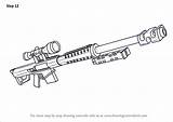 Fortnite Sniper Heavy Rifle Draw Drawing Step Tutorials sketch template