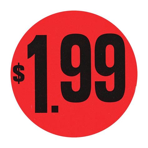 red  large price point price tag labels black imprint