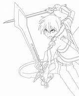 Kirito Sword Online Lineart Coloring Pages Drawing Deviantart Drawings Getdrawings Poses Printable Color Getcolorings sketch template