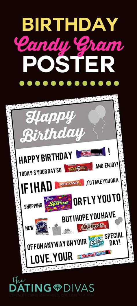 printable candy gram posters  dating divas