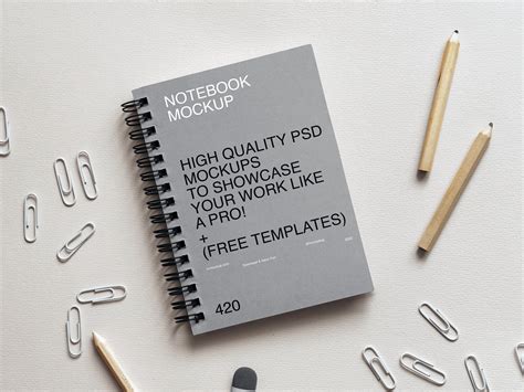 spiral notebook  psd mockup