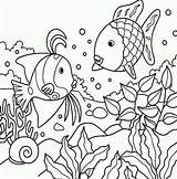 Coloring Fish Pages Kids Printable Colouring Sea Animals Rainbow Color sketch template