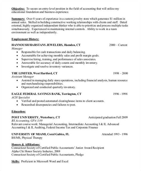 entry level accounting resume examples  resume examples