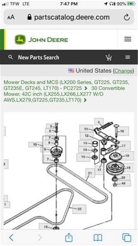 john deere lx  mower deck parts diagram