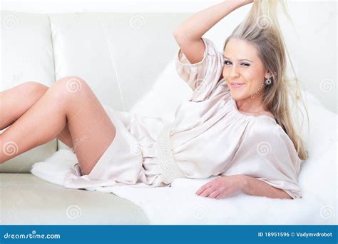 woman lying    bed royalty  stock image image
