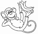Monkey Coloring Pages Bananas Eat Book Monkeys Kids Choose Board sketch template