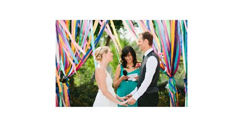 ribbon ceremony arch rainbow wedding theme popsugar love and sex photo 15
