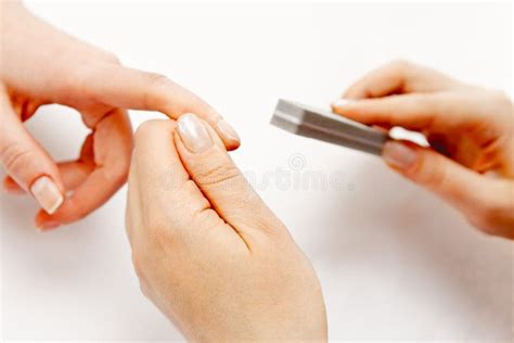 french tip stock image image  hands polish touch pretty