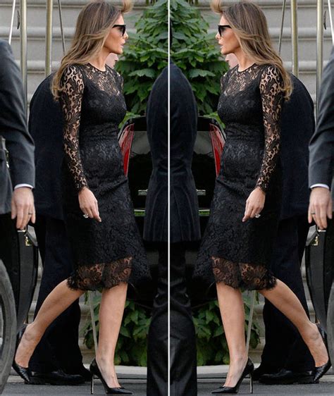 Melania Trump Steps Out With Donald In Heavy Black Lace