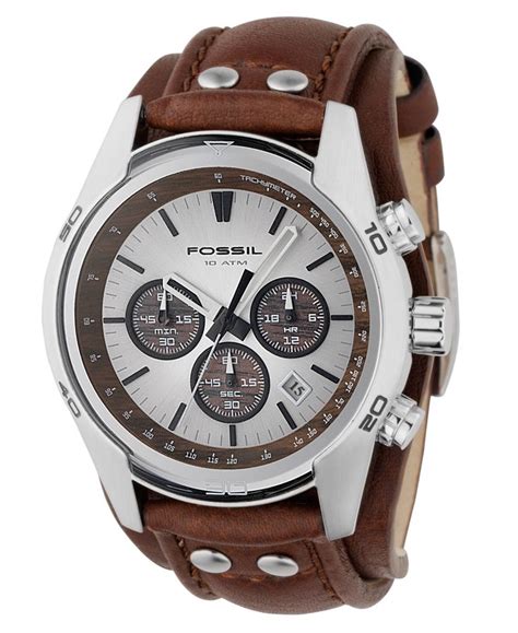 fossil mens decker brown leather strap  ch reviews