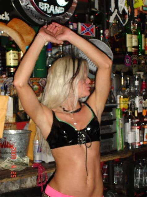 Bartender Janice Dancing Behind The Bar After Dancing On