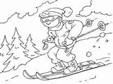 Skiing Narty Ski Montagne Kolorowanka Kolorowanki sketch template