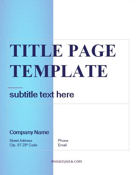 printable title page templates ideas mous syusa