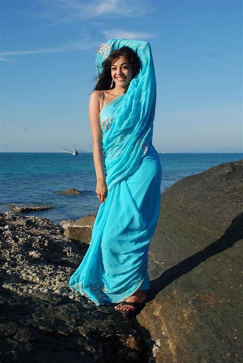 gallery65 world of actress kajal agarwal latest hot stills in blue saree