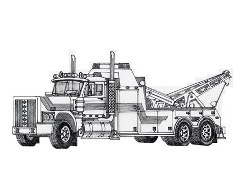 peterbilt truck coloring pages sketch coloring page