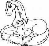 Coloring Baby Pages Horse Horses Mom Animal Animals Printable Print Kids Fantasy Colouring Color Cute Cartoon Sheets Spirit Farm Coloringbay sketch template