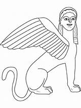 Sphinx Mythologie Coloriage Grec Coloriages Dessiner Fantasie Disegno Ccm2 Monstre Minotaure Malvorlage sketch template