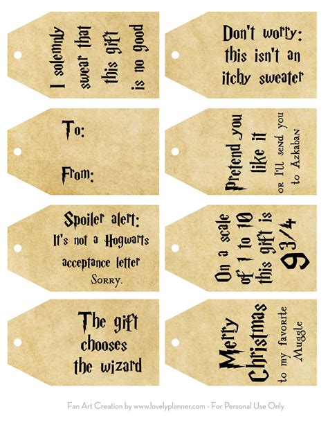 harry potter gift tags printable printable word searches