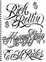 Tattoo Lettering Boog Star Script Name Chicano Letters Gangster Fonts sketch template