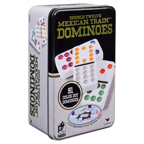 double  color dot dominoes  tin tile games amazon canada