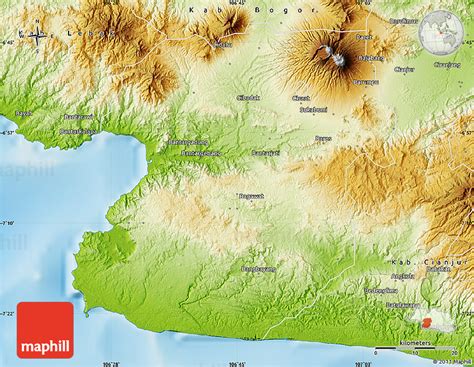 physical map  kab sukabumi