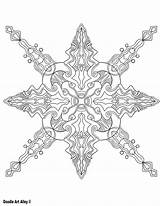 Coloring Pages Snowflake Doodle Alley Return sketch template