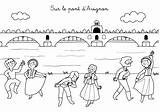 Pont Avignon Chanson Colorier Familiscope Fle sketch template
