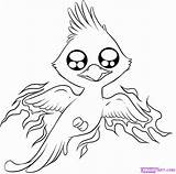 Coloring Pages Cute Animals Baby Chibi Drawing Animal Phoenix Dragoart Printable Wild Bird Cartoon Drawings Color Wolf Google Adults Mythical sketch template