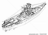 Yamato Battleship sketch template