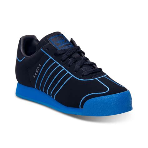 adidas mens samoa casual sneakers  finish   blue  men blacksatellite blue lyst