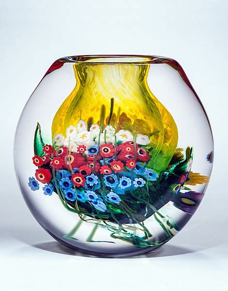 Landscape Series Vase Daffodil By Shawn Messenger Art Glass Vase