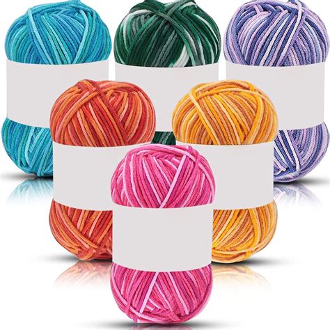 pieces   crochet yarn multi colored acrylic knitting yarn hand
