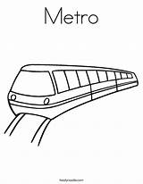 Metro Coloring Mrt Train Trains Drawing Kids Clipart Worksheet Outline Pages Template North Ride Twistynoodle Favorites Login Add Print Built sketch template
