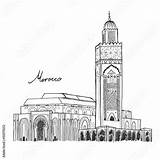 Marrakech Morocco Mosque Koutoubia Sketch sketch template