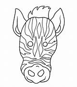 Zebra Mask Face Template Coloring Animal Drawing Pages Clipart Templates Faces Head Donkey Llama Sample Printable Jacob Print Lion Color sketch template