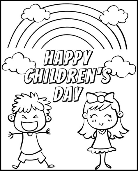 international childrens day coloring sheet topcoloringpagesnet