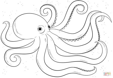 cartoon octopus coloring page  printable coloring pages