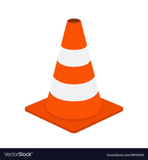 traffic cone road equipment cartoon style vector image